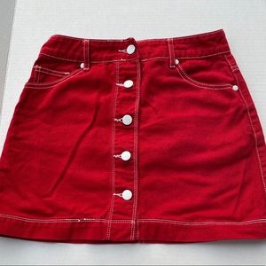 Forever 21 Red Denim Skirt